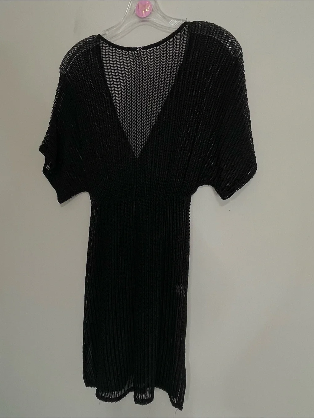 Sheer Black V-Neck Women’s Swim Coverup~ Size Small ~‎ summertime